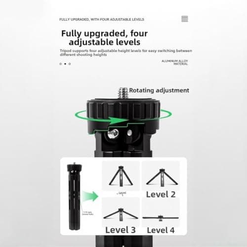Lightweight Travel Tripod 18cm Folded Aluminum — view 4