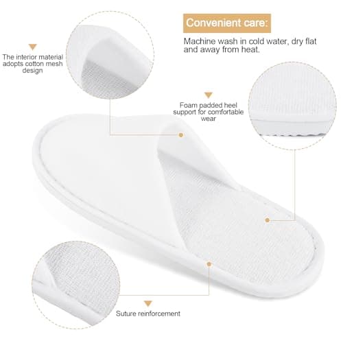 EBIEFLY 6 Pairs of Spa Slippers for Kids Hotel Slipper Disposable Outdoor Travel House Boys Girls Slippers Non-slip Soles for Children 6-10 Years Old — view 5