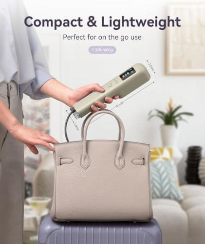 Travel Steamer for Clothes, 100-240V Dual Voltage Handheld Steamer & Iron 2-in-1, Digital Display, 20s Heat Up, Auto Shut-Off, Worldwide Use for Home & Business Travel — view 2