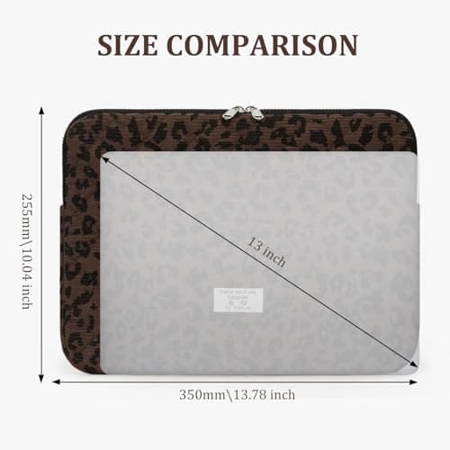 SDSFGX Leopard Laptop Sleeve 13-15 Inch Quilted Padded Protective Case for MacBook Pro/Air Trendy Universal Laptop Sleeve — view 6