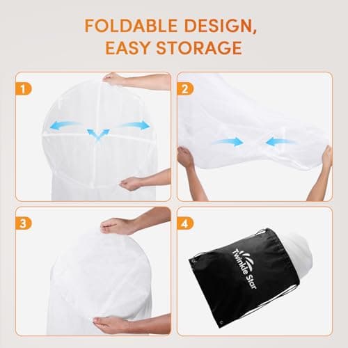 Twinkle Star Mosquito Net for Bed, Pop-Up Conical Canopy Net with Adhesive Hooks, Screw Hook and Travel Bag for Single Double Beds Indoor Outdoor Camping — view 6
