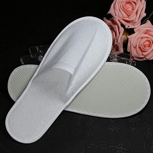 kuou 2 Pairs Disposable Closed Toe Slippers for Hotel, Spa, Travel — view 3