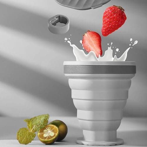 Collapsible Camping Cup, Silicone Foldable Travel Cup, Portable Leak Proof Drinking Cup, Expandable Sport Bottle for Outdoor Camping Travel and Hiking, Reusable Silicone Cup — view 5