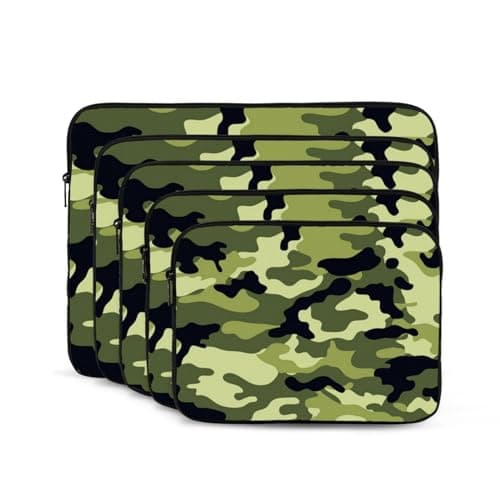 Camo Green Printed Laptop Sleeve Case 12 Inch - Protective Laptop Cover Bag Shockproof Notebook Computer Bag For Men And Women — view 2