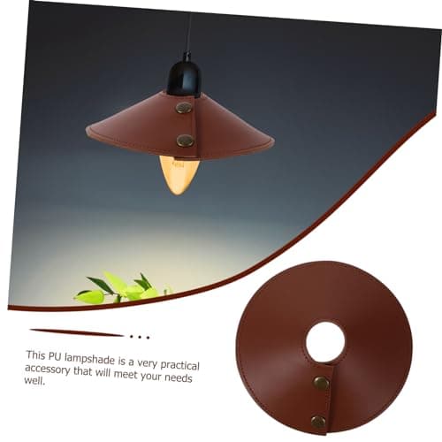 MAGICLULU Portable Brown Pu Lampshade for Outdoor Travel and Camping, Wear-Resistant Small Hanging Lamp Shade Comfortable Grip, Suitable for Indoor and Outdoor Use — view 3