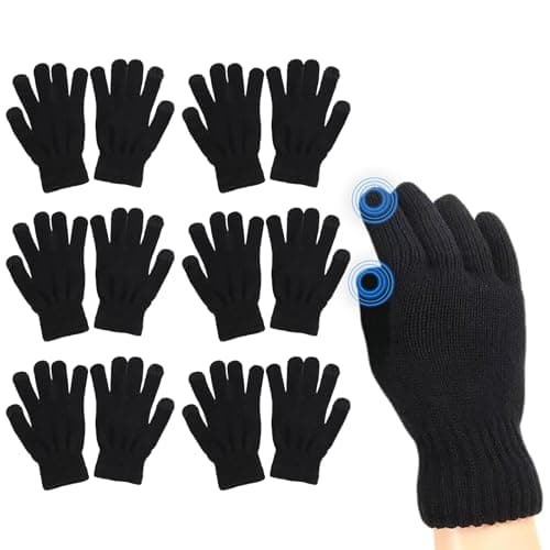 JiaYouLC 6 Pairs Unisex Touch Screen Thermal Gloves Multipack Adult Winter Warm Magic Gloves for Dressing Driving Skiing Cycling Shopping