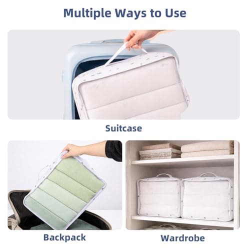 FERNVALE 6 Pack Packing Cubes for Suitcase Travel Organizer Bags, 40x30x12cm Packing Organisers Set for Clothes Shoes Accessories, Lightweight Waterproof Mesh Luggage Accessories (Grey) — view 3