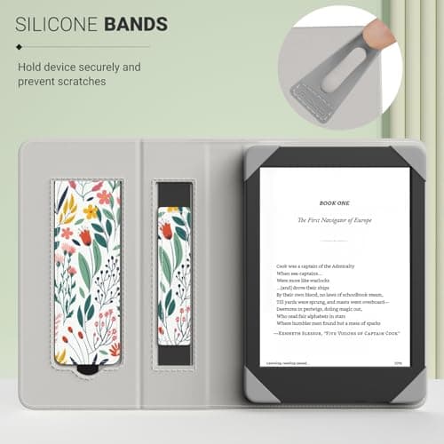 MoKo Universal Case for 6 inch kindle eReaders and Tablets, Flowers — view 3
