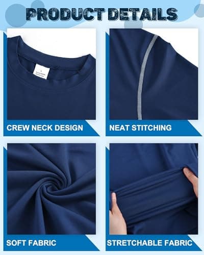 Hicarer 6 Pack Men's Thermal Compression Shirts Athletic Long Sleeve Workout Running Shirt Winter Base Layer Sport Top — view 4
