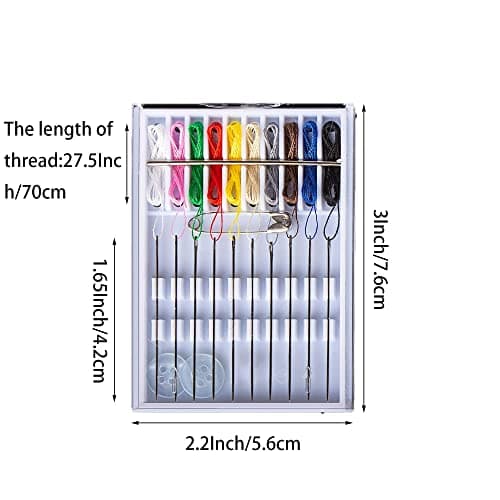 10 Boxes (100 Pcs) Travel and Home Quick Fix Sewing Kit Pre Threaded Needle Kit Assorted Color — view 3