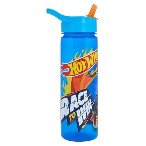 Hot Wheels Speed Water Bottle with Straw – Reusable Kids 600ml PP – Official Merchandise by Polar Gear – BPA Free & Recyclable Plastic — view 4