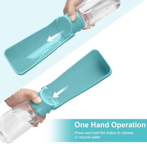 Canareen Foldable Travel Dog Water Bottle for Dog Cat Outdoor(550ml,Green) — view 4