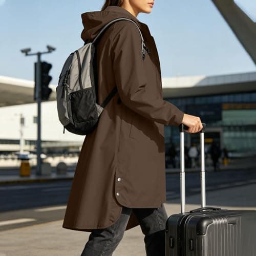 Womens Waterproof Jackets Ladies Rain Coat Lightweight Windbreaker — view 5