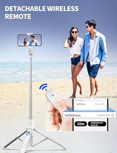 71" Selfie Stick, Smartphone Tripod Stand All-in-1 with Remote, Travel Tripod for iPhone, Extendable Cell Phone Tripods for Selfie/Video Recording/Photo/Live Stream/Vlog — view 4