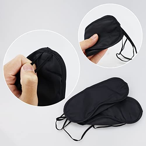 6 Pack Sleep Eye Blindfold Shade Cover, Sleeping Blindfold for Men & Women, Suitable for Lunch Break/Travel/on The Plane/Hotel/Camping Usage (Black) — view 3