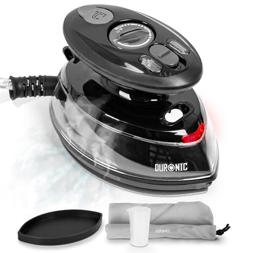 Duronic Travel Iron SI3 BK 400W Mini Irons with Dual Voltage, Variable Temperature Portable 35ml Black Steam Iron for Holiday Quilting Crafts Compact Design for Travelling — view 2