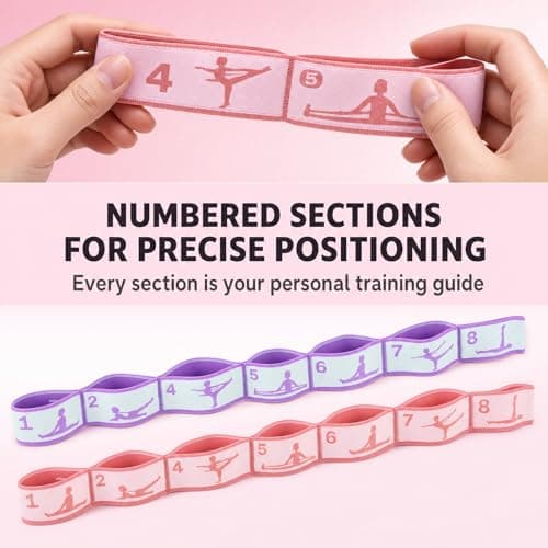 2 Pack Resistance Bands for Stretching, Yoga Stretch Bands with 8 Adjustable Loops, Exercise Stretch Bands for Yoga Pilates Gymnastics Physical Therapy, Flexibility Bands for Women Beginners — view 4
