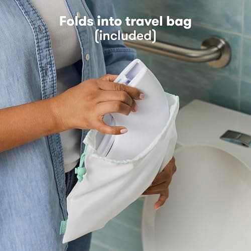 Frida Baby Fold-and-Go Potty Seat | Folding Travel Potty Seat for Boys and Girls, Fits Round & Oval Toilets, Non-Slip Base, Handles, Includes Free Travel Bag — view 6