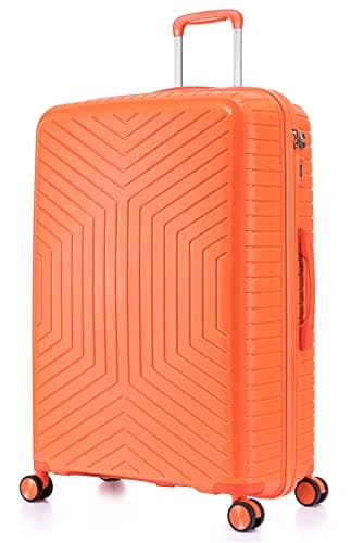 DK Luggage 28" Large Hard Shell Polypropylene PP Suitcase 4 Wheel Spinner Luggage PP20 Orange