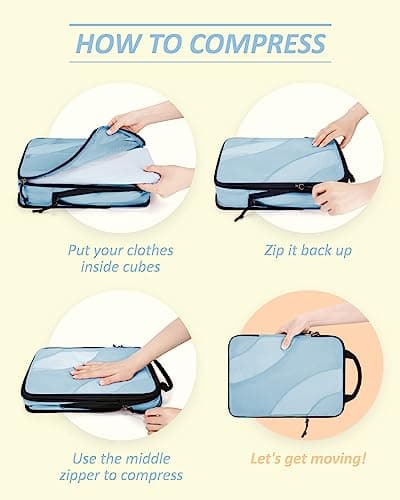 BAGSMART 6 Set Compression Packing Cubes, Travel Bag for Carry on Backpack — view 4