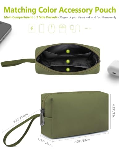 HYZUO 13.3-14 Inch Laptop Case Sleeve with Adjustable Stand, Olive Green — view 5