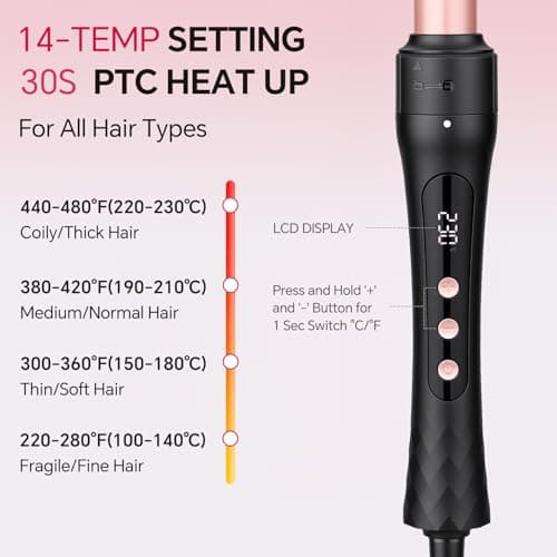 YEGUBEGU 3 in 1 Curling Wand Iron Set with Interchangeable Ceramic Barrels — view 2