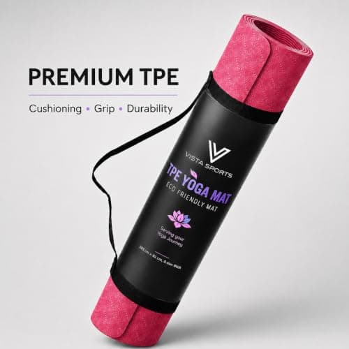 Non-Slip 6mm TPE Yoga Mat with Carry Strap for Home, Gym & Travel — view 4