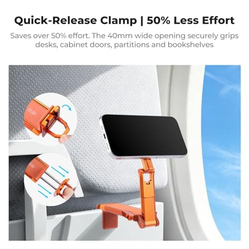 K&F CONCEPT 360° Rotating Magnetic Phone Tripod, Orange — view 6