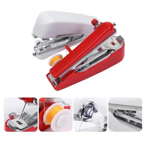 GRIRIW 2pcs Mini Sewing Machine Portable Manual Lightweight Stitch Tool for Fabrics and Clothing, Compact Design Suitable for Home and Travel Use — view 6