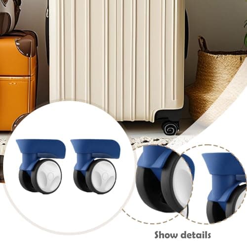 BaotyJie 2X Luggage Replacement Wheels Swivel Caster Wheel Easy to Install Suitcase Silent Trolley Case Suitcase Wheels Replacement, Blue — view 2