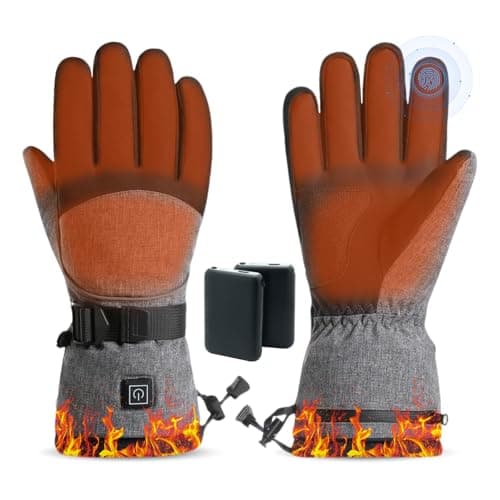 Heated Gloves,5V 5000mAh Rechargeable Heated Gloves for Men Women,Waterproof & Upgrade Non-Slip Electric Heating Glove for Motorcycling,Hunting,Skiing,Outdoor Work