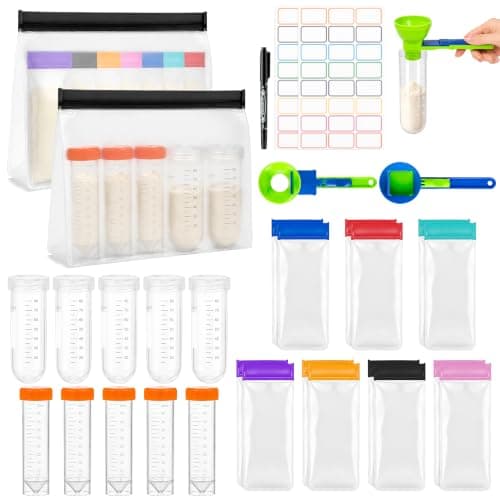 YINGENIVA Protein Powder Dispenser Container Set for Gym Fitness Travel
