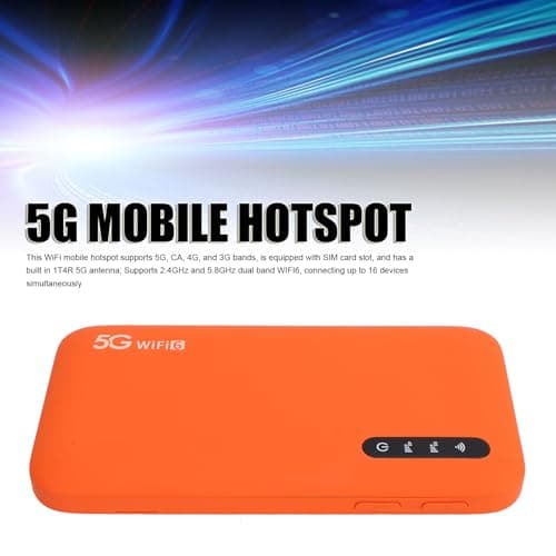 Luocute 5G Mobile Hotspot, Portable WiFi for Travel, with High Speed Up to 2.77Gbps, 16 Connected Devices, with SIM Card Slot, IP67 Water Proof, 6100mAh Battery — view 2