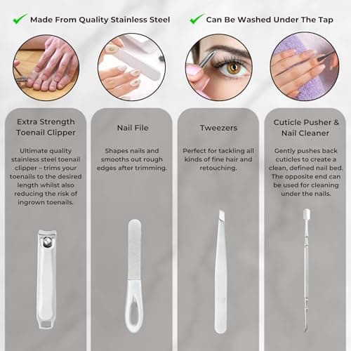 Ozric Manicure Set -7 Pcs Stainless Steel Pedicure & Nail Care kit — view 3