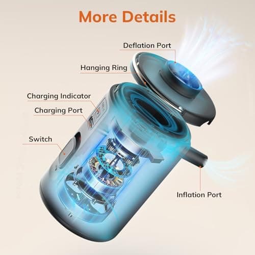 Electric Air Pump for Vacuum Bag - MONVANE Portable Wireless Vacuum Pump for Space Storage Bags Powerful Compression Pump — view 4