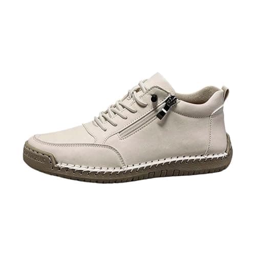 Orthopedic Trainers for Women Trainers with Side Zip Outdoor Casual Driving and Walking Shoes Comfy Shoes for Women and Mens Loafers Outdoor Non Slip Hiking Sneakers (01-Beige, 9)