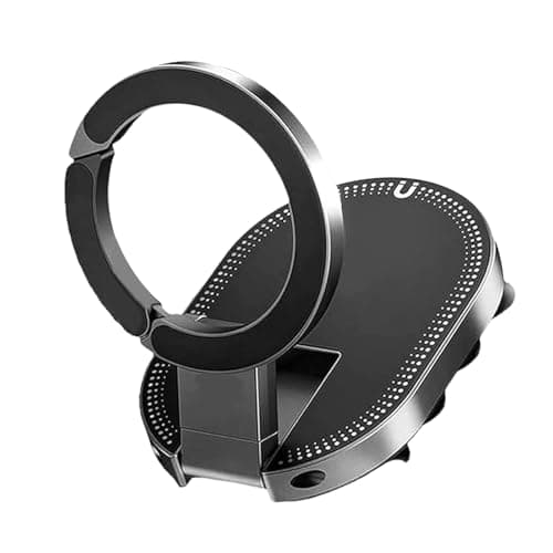 3-i N-1 Magnetic Suction Cup Phone Mount, With Adjustable Viewing Angle, Black, Foldable & 360° Rotatable Phone Holder With Suction Cup & Hook, Portable Travel Mobile Stand, Case-Friendly, For Car — view 2