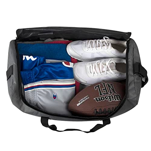 20 Inch, 40 Liter Duffel Bag for Men, Women, Teens – Travel Weekender Overnight Carry-on Shoulder Duffel Tote Bag (Grey) — view 4