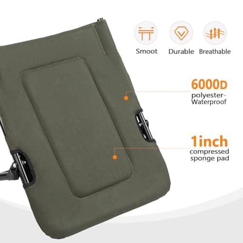 Bonnlo Professional Foldable Fishing Chair, Camping Chair with Footrest — view 5