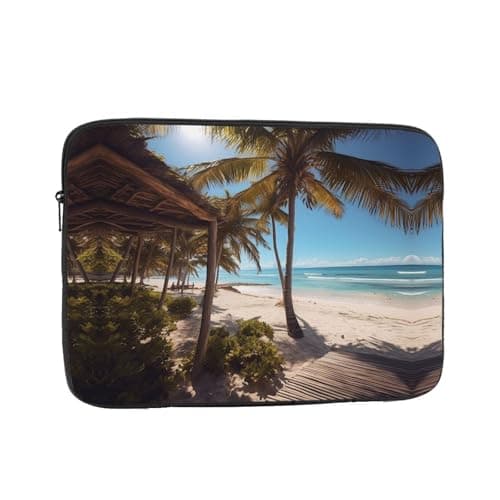 Laptop Sleeve Case 13 inch, Shockproof Protective Laptop Cover Beach Palm Trees Briefcase Portable Carrying Computer Bag