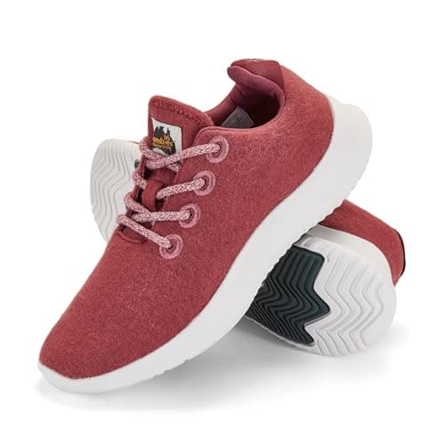 Gumbies Gumrunner Sneakers | Unisex Lightweight Travel Sneakers with Wool Blend Upper, Cotton Lining & Recycled Rubber Outsole | Breathable, Comfortable & Durable | Berry | EU 45 — view 2