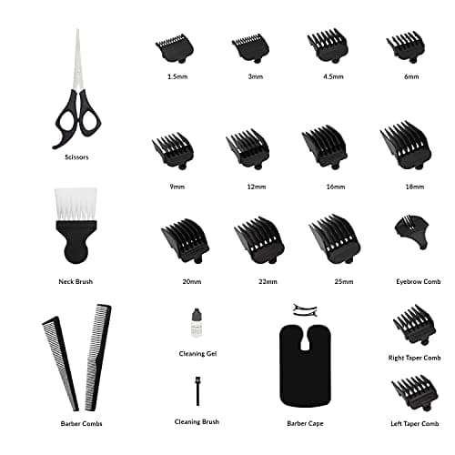Bauer Professional Hair Clipper and Grooming Kits for Men/High Precision and Adjustable Lengths/Stainless Steel Blades/Accessories Included (Hair Clipper Travel Set) — view 6
