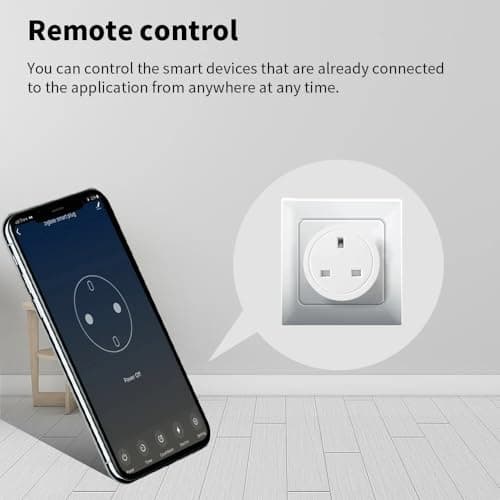 20A Tuya Smart WiFi Plug UK, 3-Pin Smart Socket with Energy Monitoring, Timer & Schedule, Alexa & Google Home Voice Control, Remote App Control Smart Home Adapter — view 2