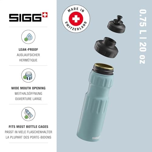 Sigg - Aluminum Sports Water Bottle - WMB Sports Morning Blue - With 3-Stage Sports Cap - Leakproof & Lightweight - BPA Free - 0.75L — view 2