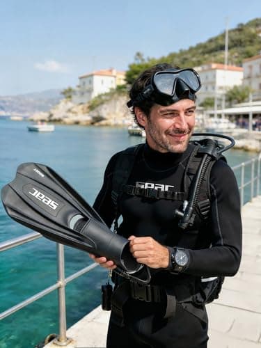 SEAC Pura – Frameless Single-Lens Silicone Diving Mask | Antifog Low Volume Mask for Diving and Snorkeling with 3D Buckle, Black — view 6