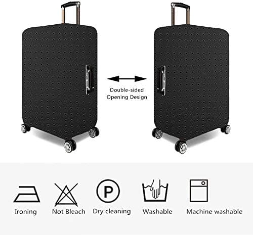 7-Mi Water Resistant Print Trolley Case Protective Cover for 23/24/25 Luggage Spandex Washable Anti-Scratch Travel Suitcase Protector M Black — view 2