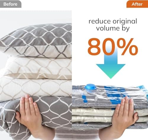 Vacuum Storage Bags -12 Pack Space Saver Bags with Portable Wireless Electric Air Pump Suitable for Travel Luggage Suitcase Clothing — view 3