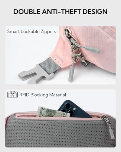Waterfly Bum Bag Fanny Pack Waist Packs with RFID Blocking Pink — view 4