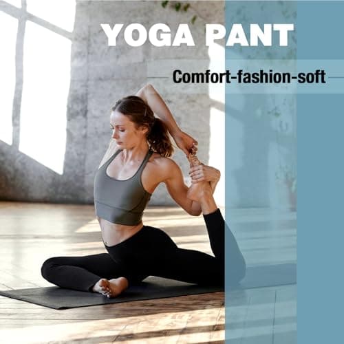 SINOPHANT Womens Leggings with Pockets High Waisted Burgundy L-XL — view 5