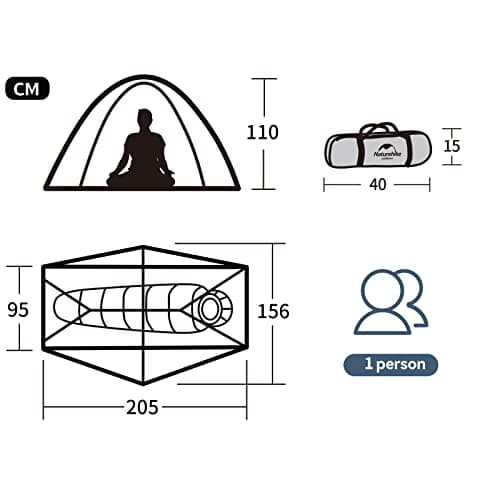 Naturehike Ultralight 1 Person Tent Waterproof Backpacking Tent for Camping Cycling Hiking (Navy) — view 5